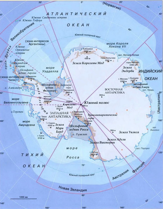 Антарктида цифры и факты карта