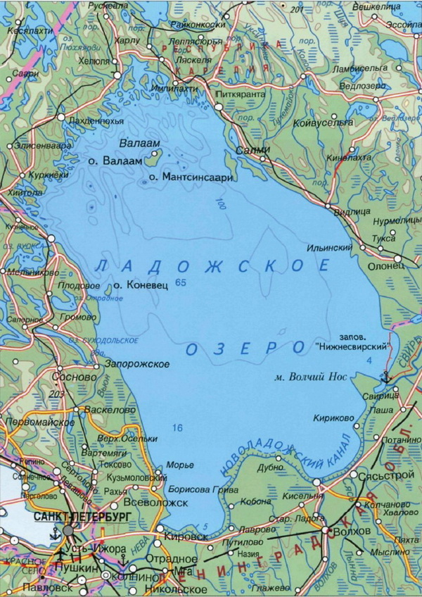 озеро Ладожское карта