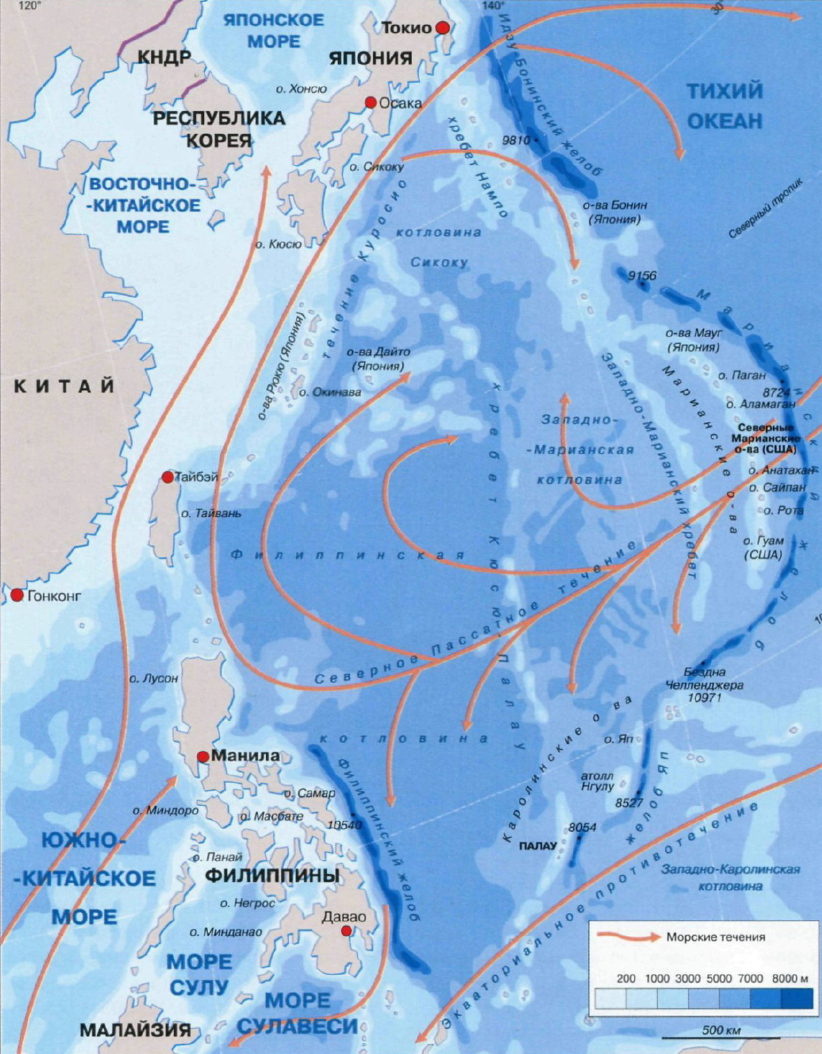 Карта Филиппинского моря