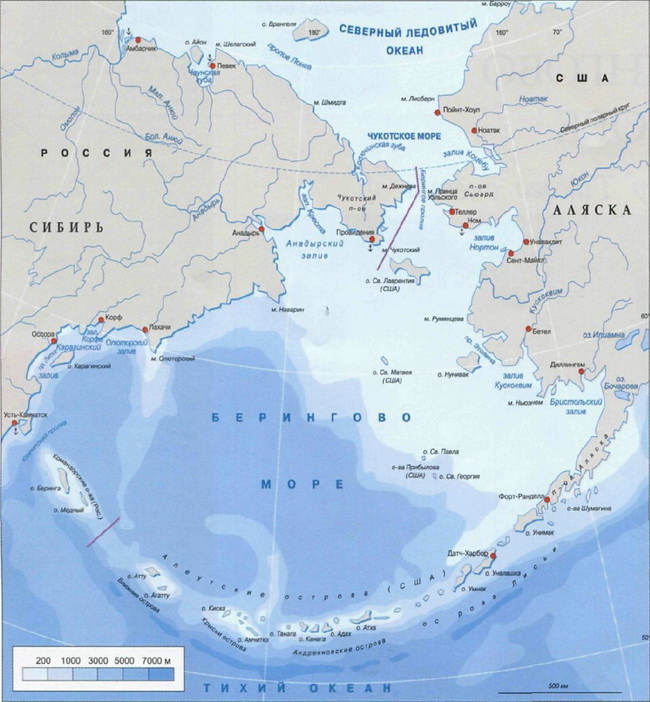 Берингово море карта