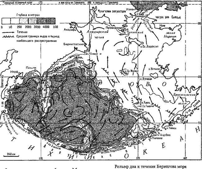 Берингово море карта