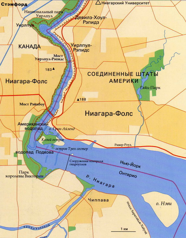 Водопад Ниагарский карта